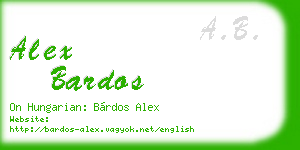 alex bardos business card